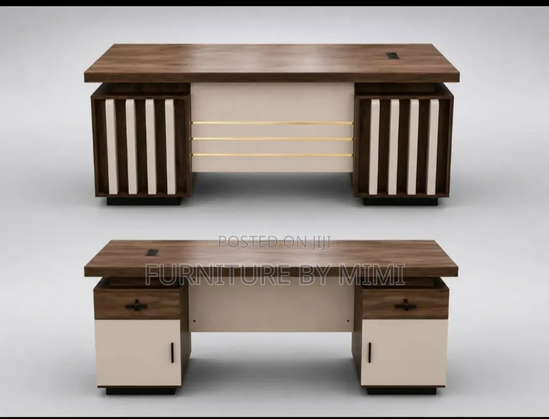 Brand New 1.2M Premium Executive Walnut Cream Office Desk