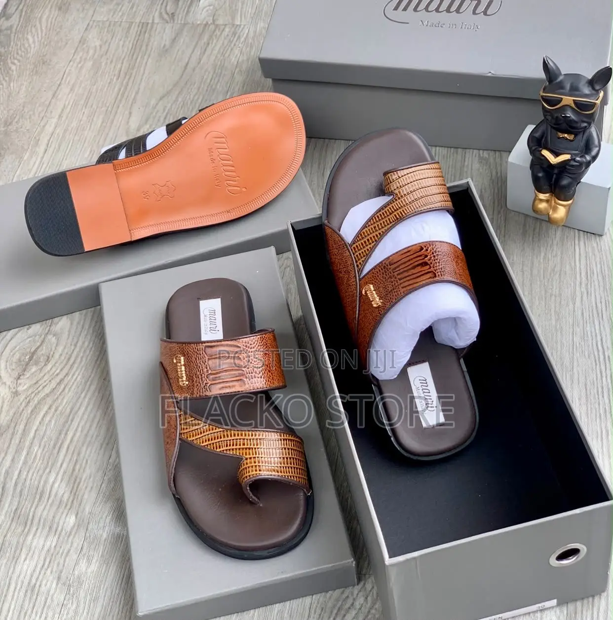 Original Mauri Italian Leather Copper Men Slippers