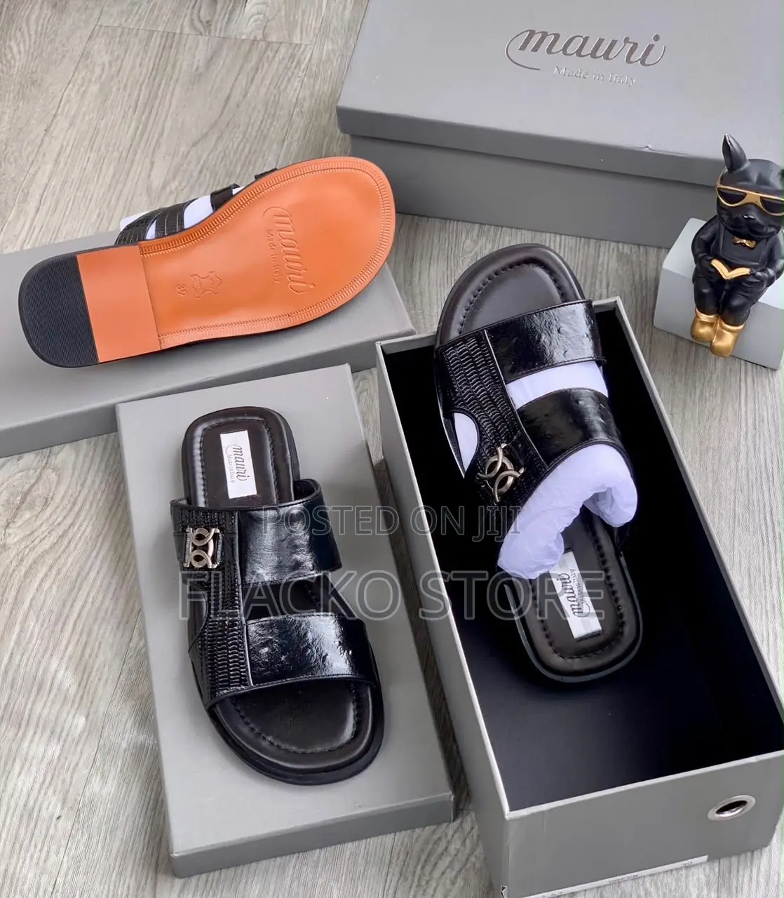 Original Mauri Italian Leather Copper Men Slippers