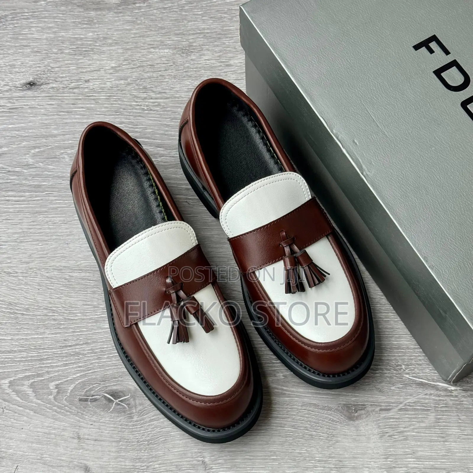Original FDCP Two Tone Tassel Leather Loafers Shoes