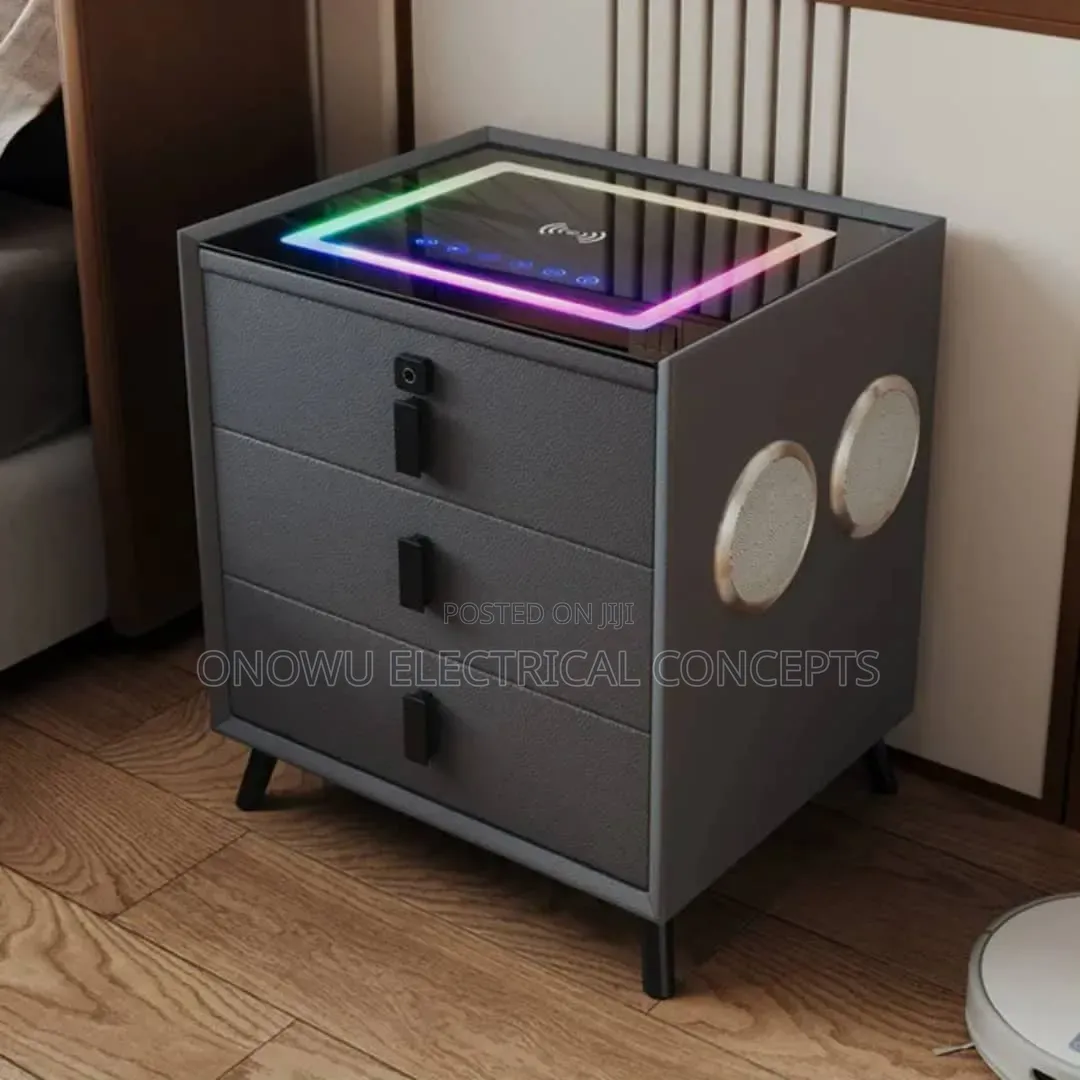 Smart Bedside Table With Combination Lock, Wireless Charging