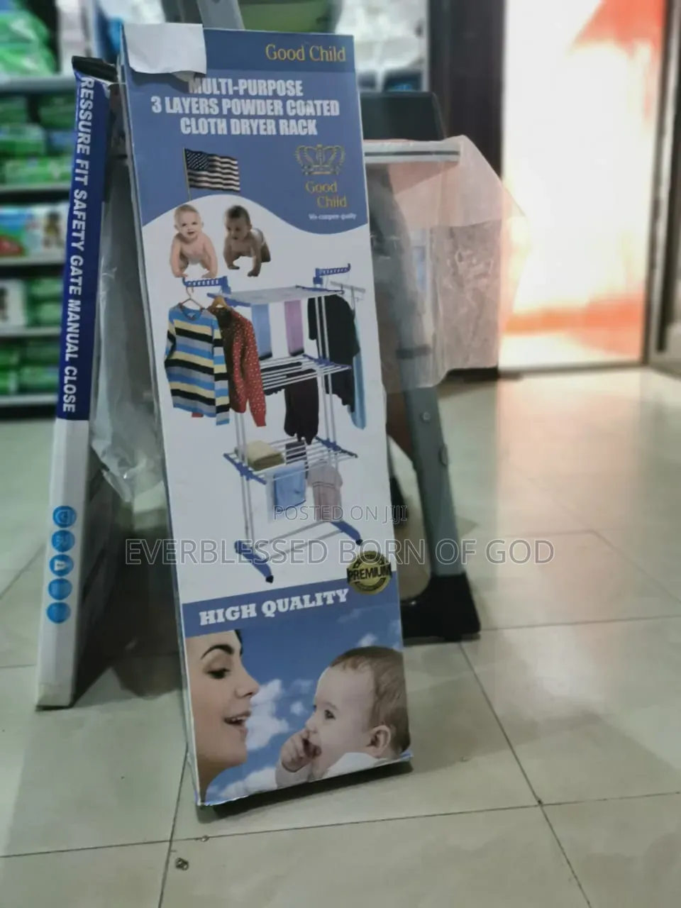 Foreign-Type High-Grade Steel Pole Foldable Clothes Drying Rack