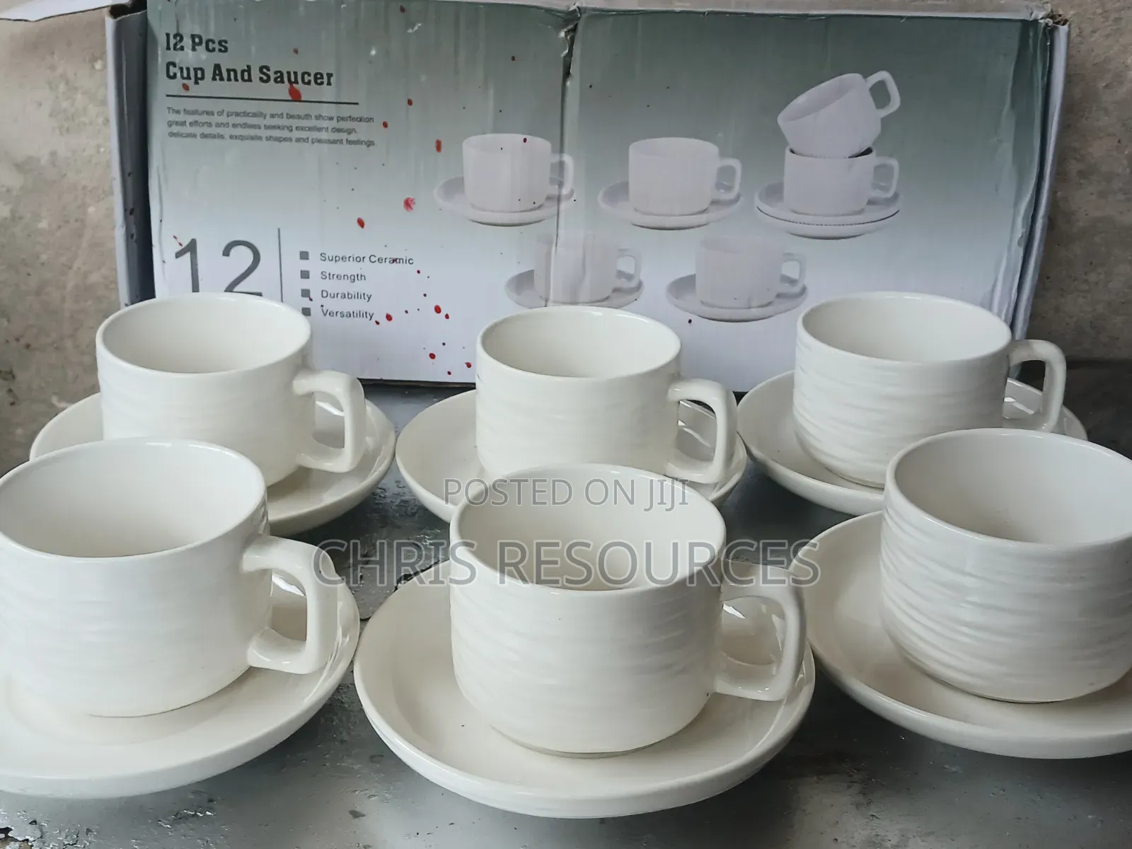 Exotic White 12 PCS Tea Cups and Saucer