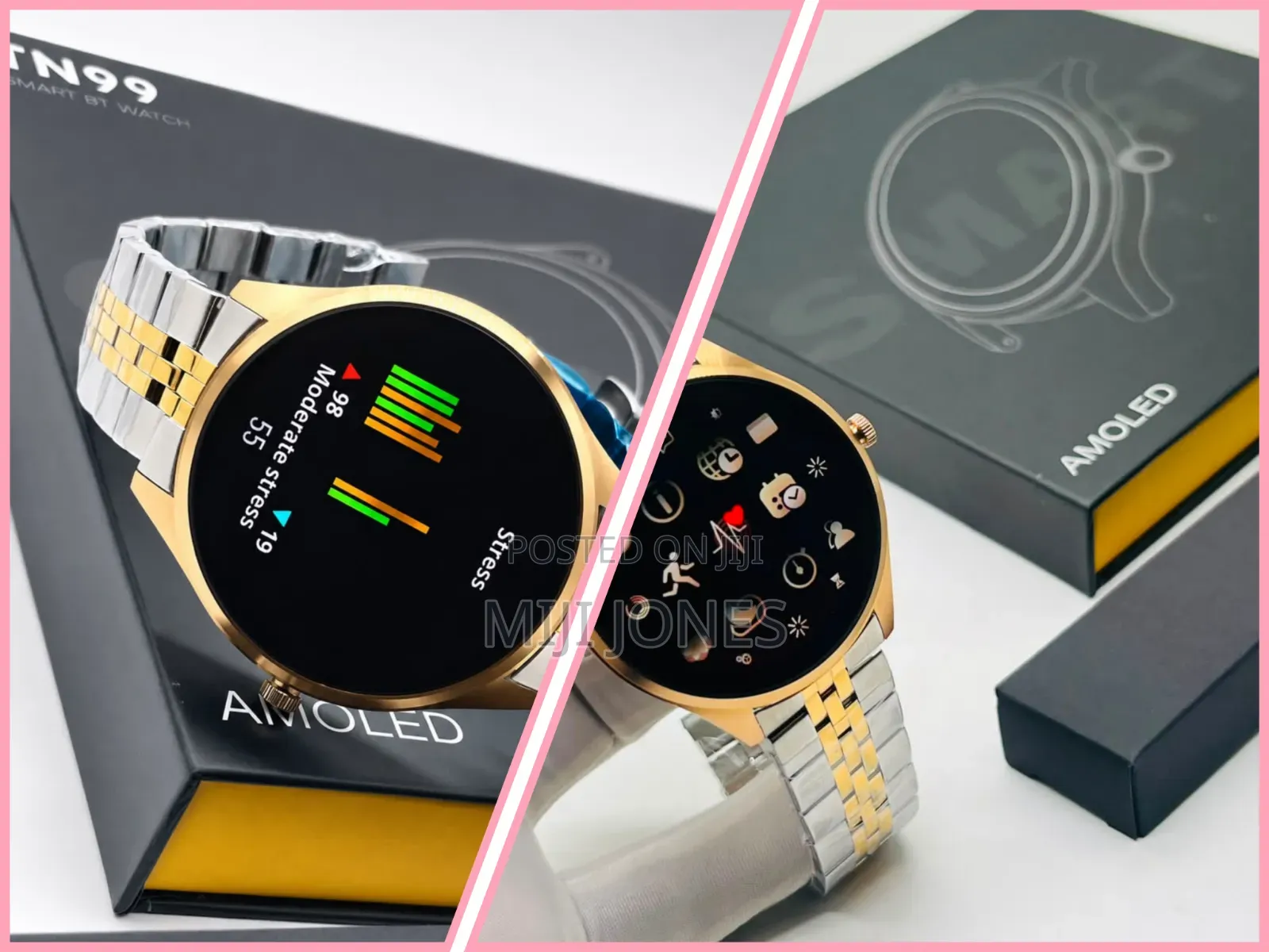 TN99 AMOLED Presidential Chain Wristwatch-Smart Watch With Chain Strap