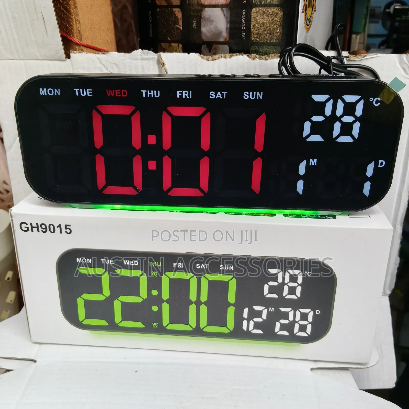 LED DIGITAL CLOCK WITH Decor Light, Temperature, Date and Humidity