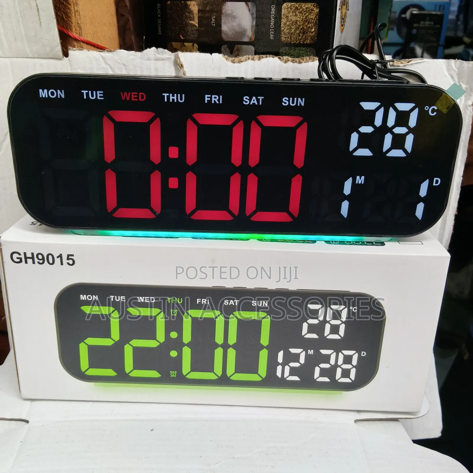 LED DIGITAL CLOCK WITH Decor Light, Temperature, Date and Humidity