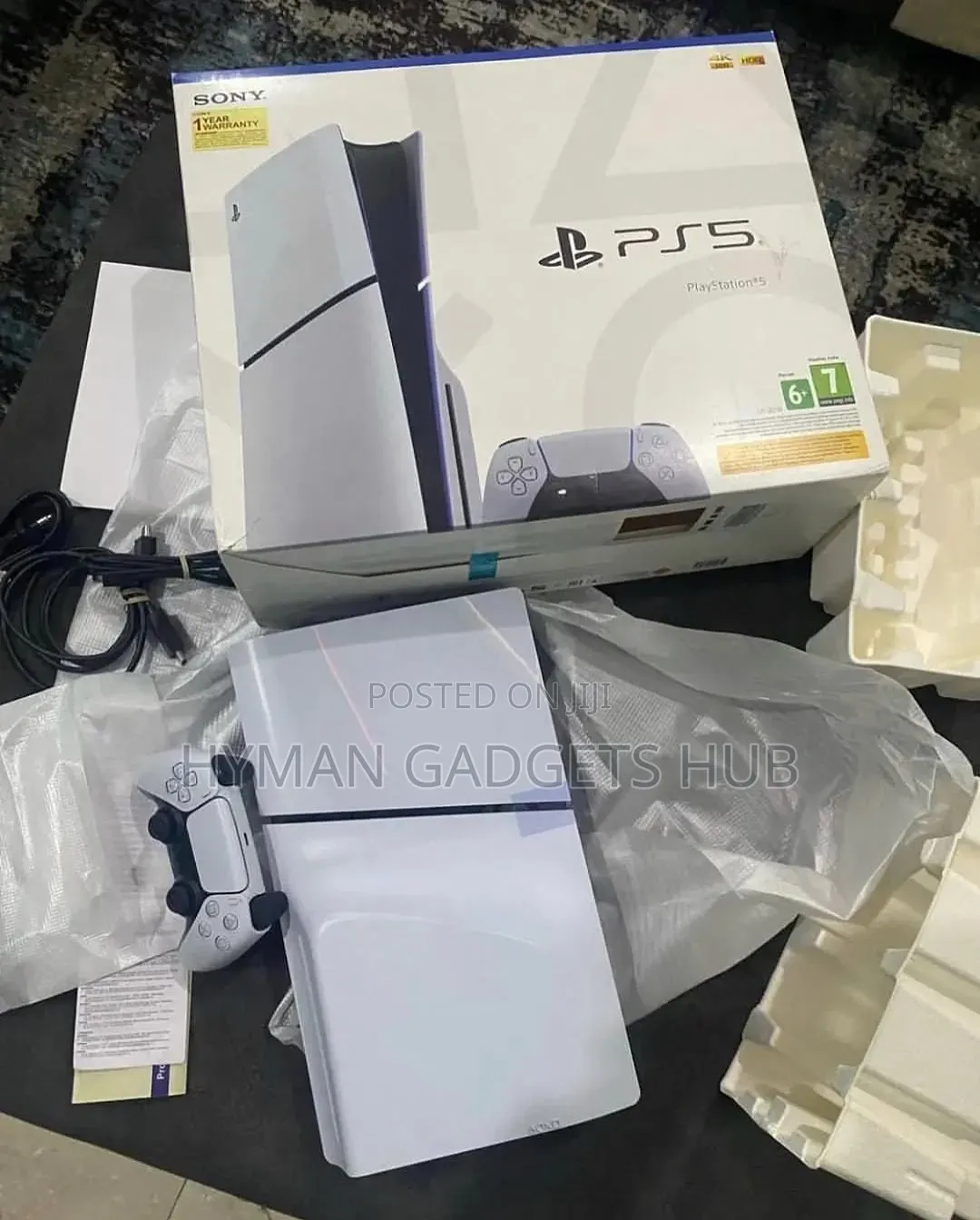 Open Box Ps5 Slim Disc Version 1TB With Complete Accessories and Box