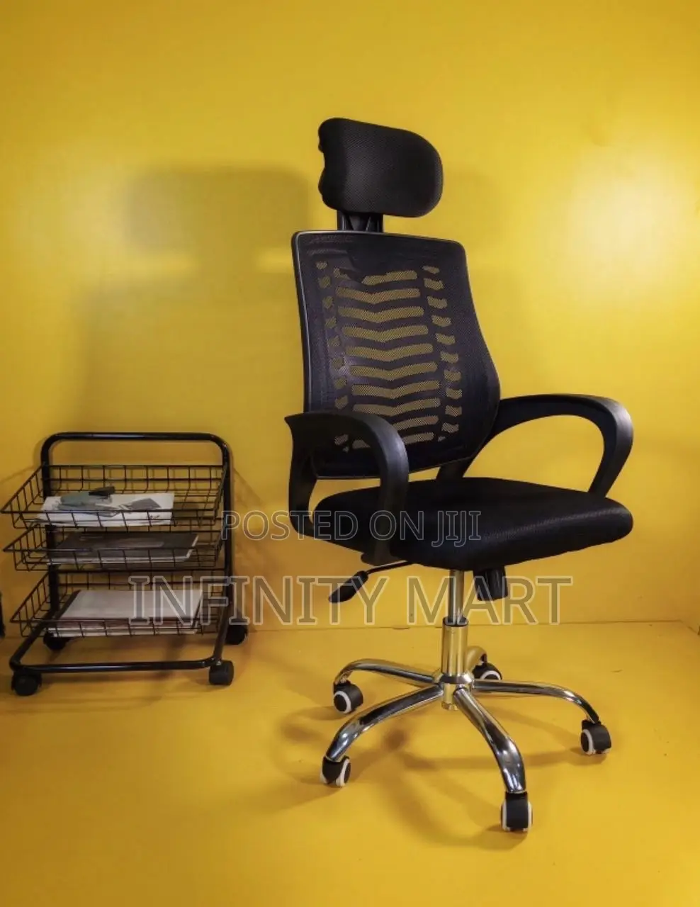 Office Chair With Headrest (Swivel Base).