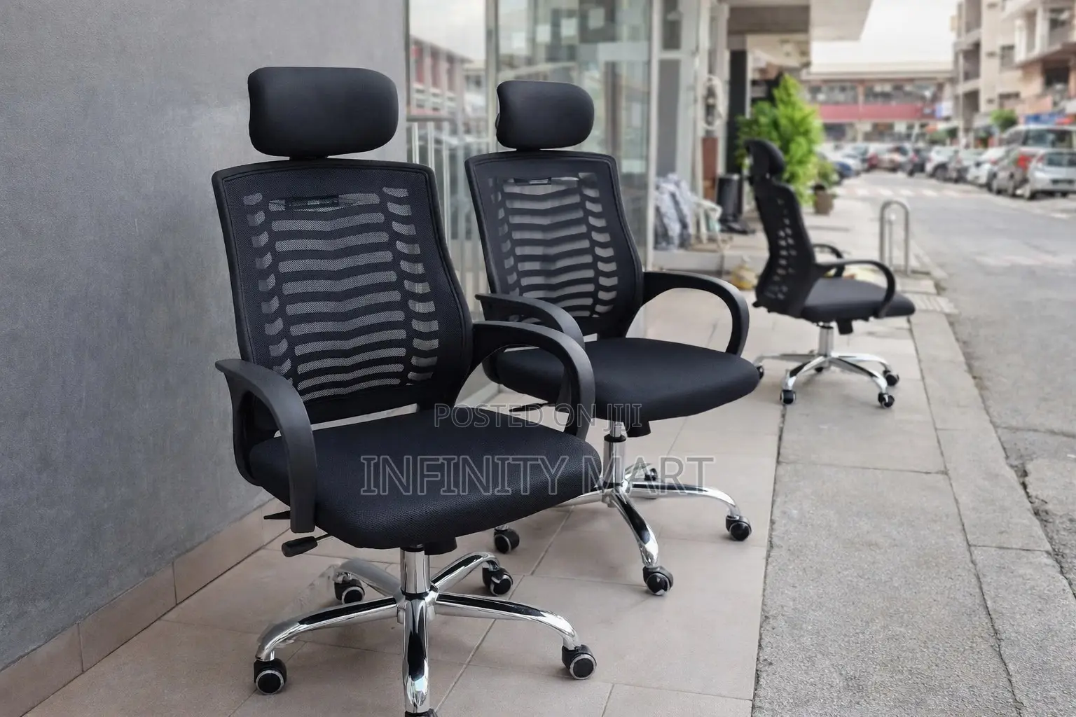 Office Chair With Headrest (Swivel Base).