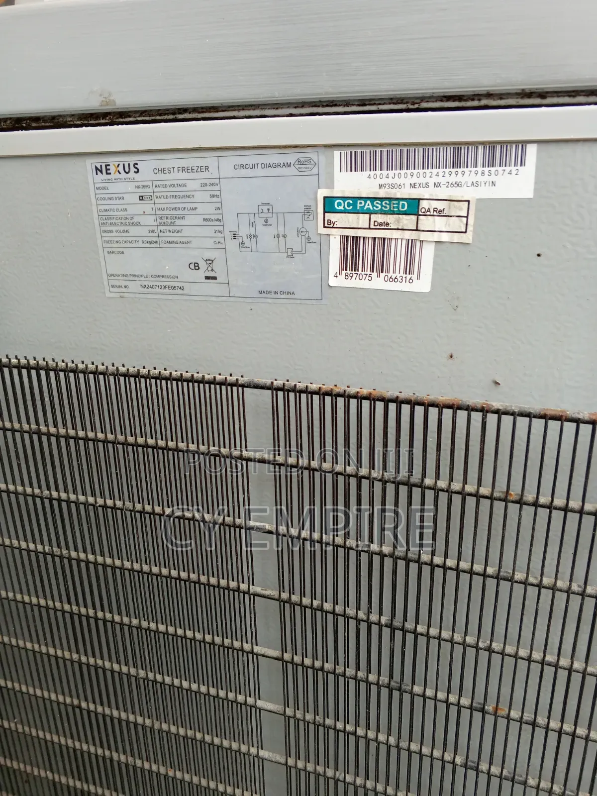 Nexus Chest Freezer 210 Litres