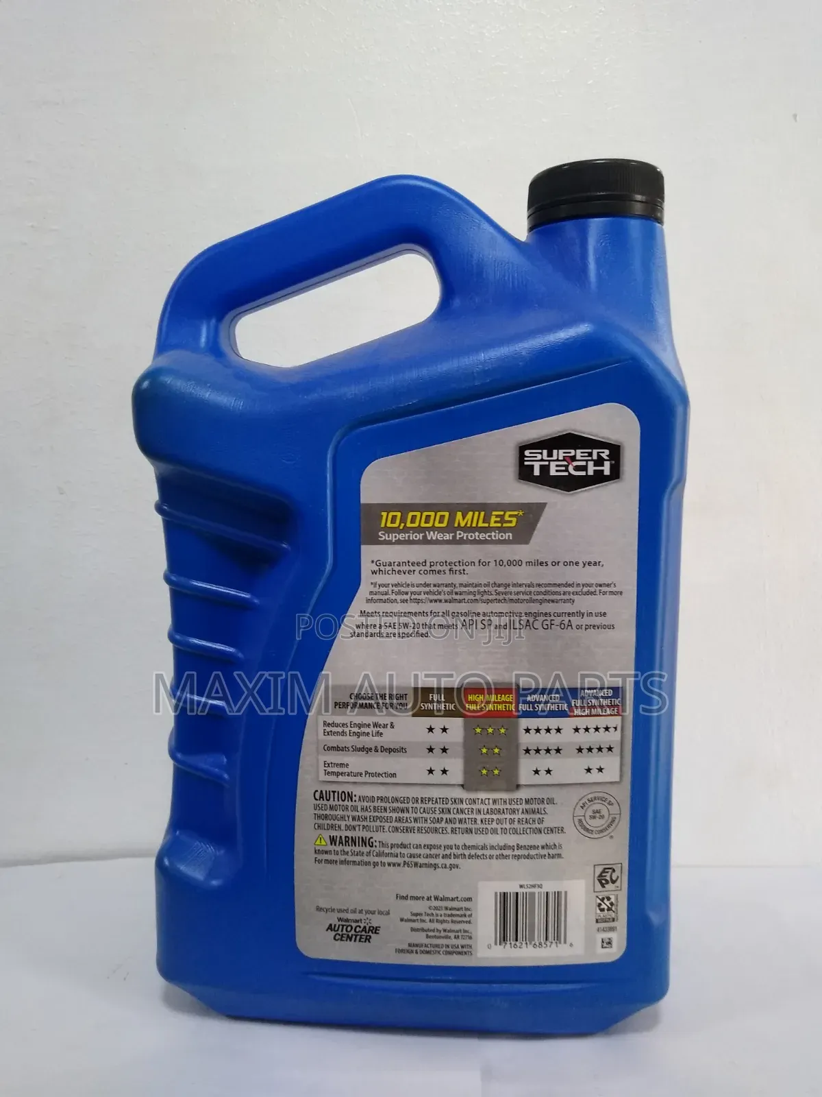 Super Tech 5w-20 High Mileage Full Synthetic Motor Oil (10,000 Miles)