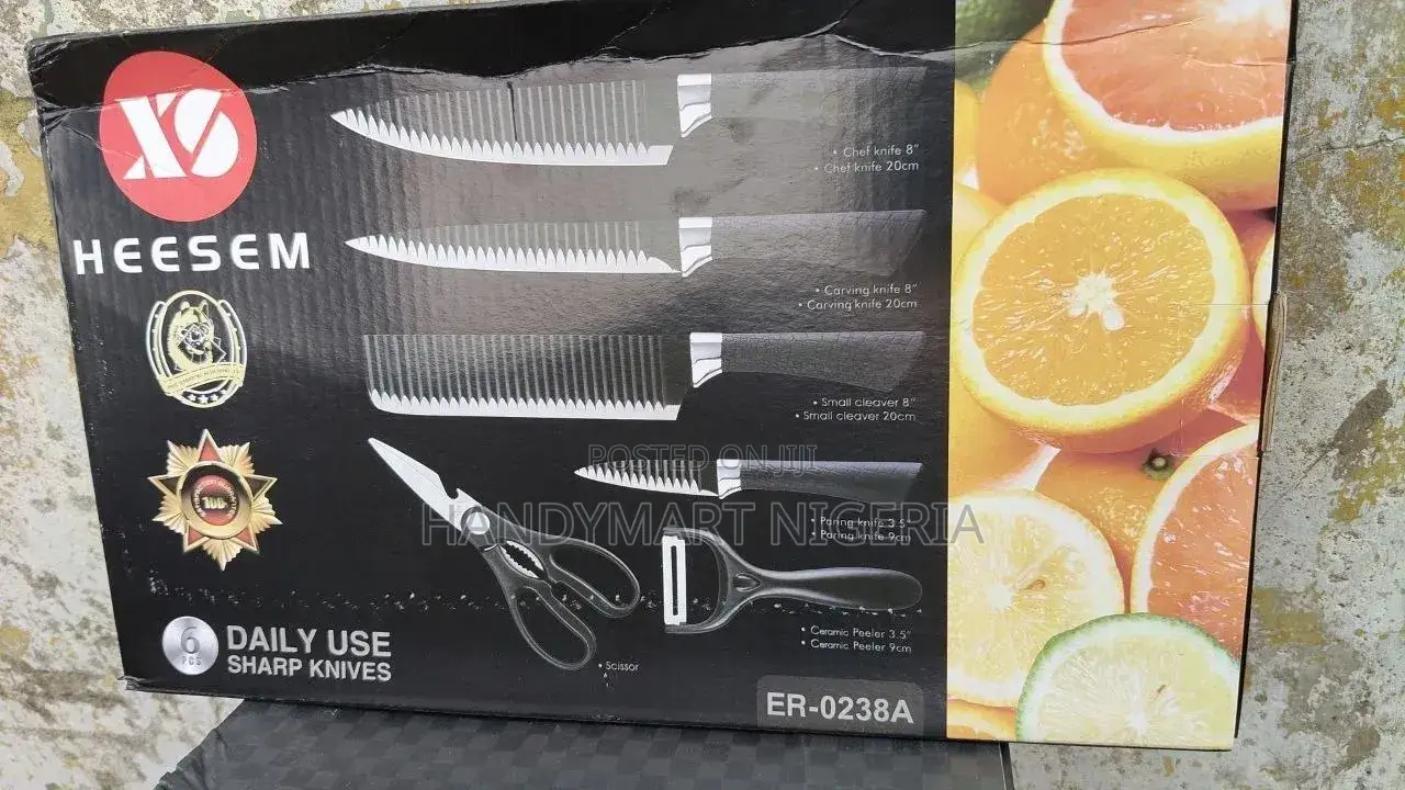 6-Piece Corrugated Kitchen Knife Set