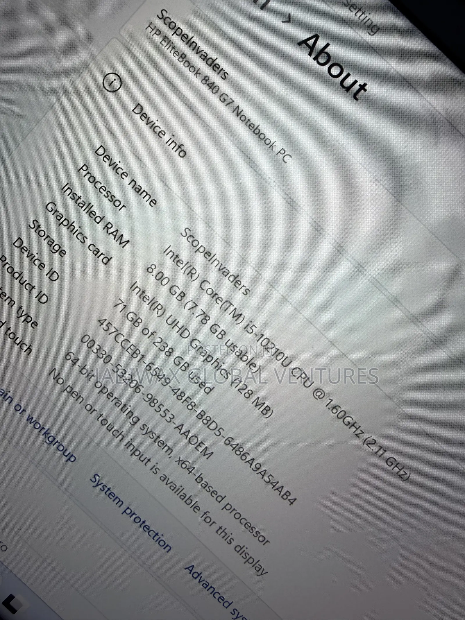 Laptop HP EliteBook 840 G7 8GB Intel Core i5 SSD 256GB