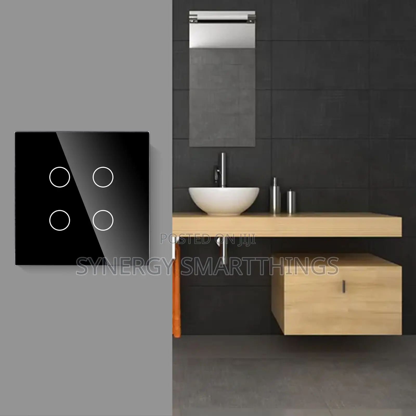 Tuya Zigbee Touch Smart 4 Gang Switch Black Color