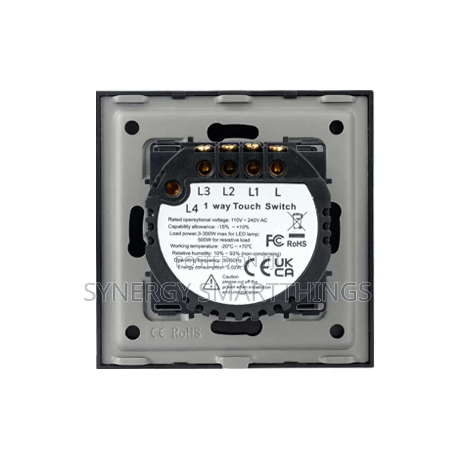 Tuya Zigbee Touch Smart 4 Gang Switch Black Color