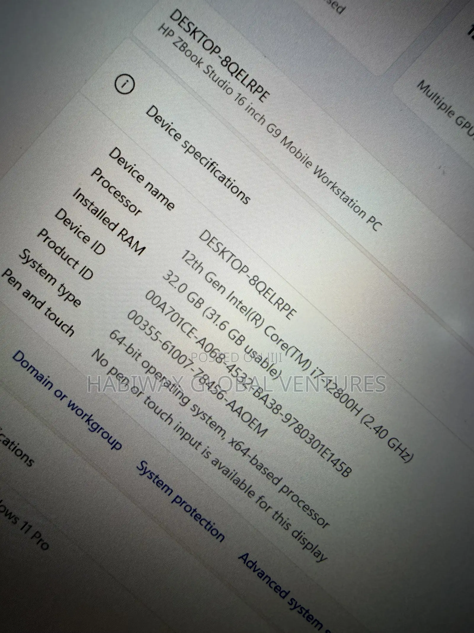 Laptop HP ZBook Studio 32GB Intel Core i7 SSD 1T