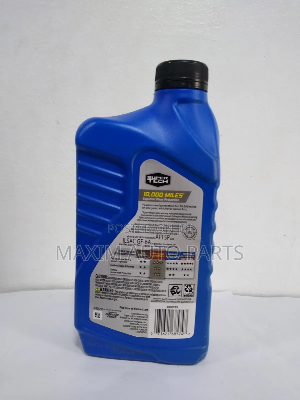 Super Tech 5w-30 High Mileage Full Synthetic Motor Oil 1L