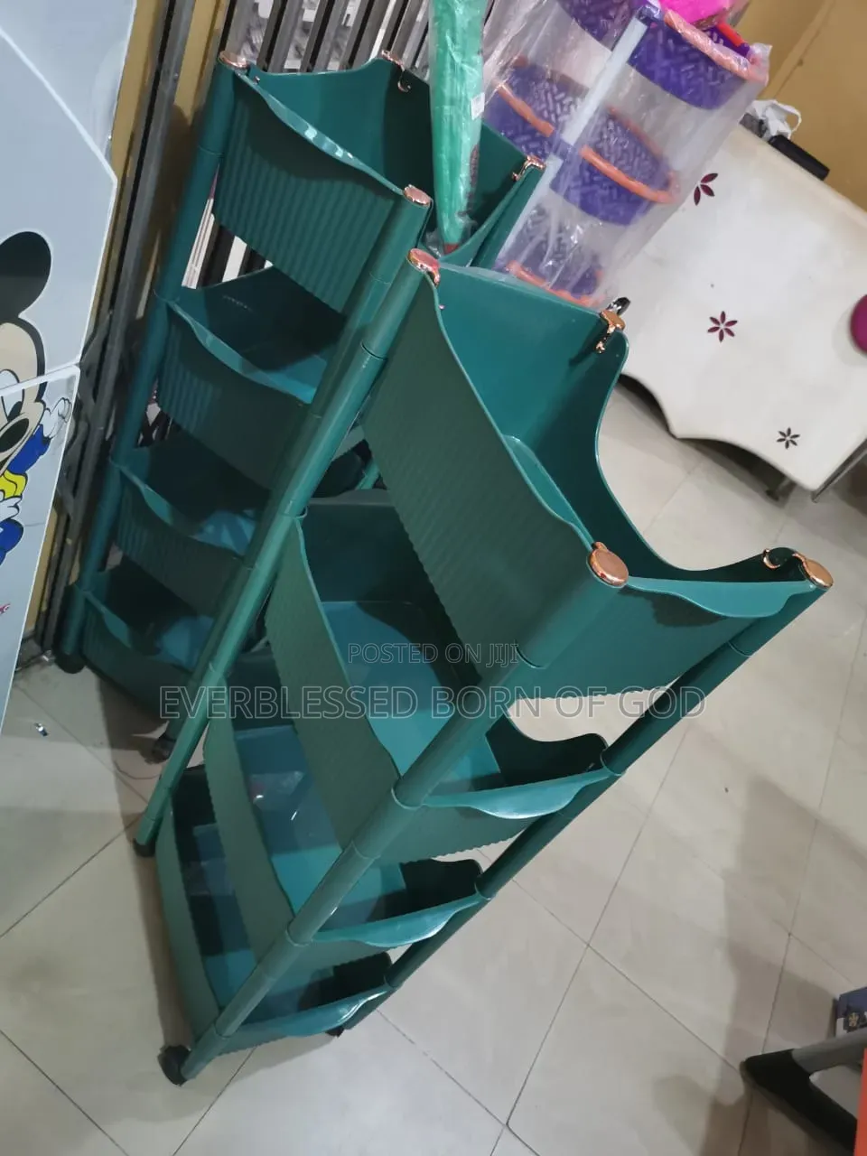 Heavy Duty 4- Layer Rolling Kitchen and Bathroom Trolley Cart