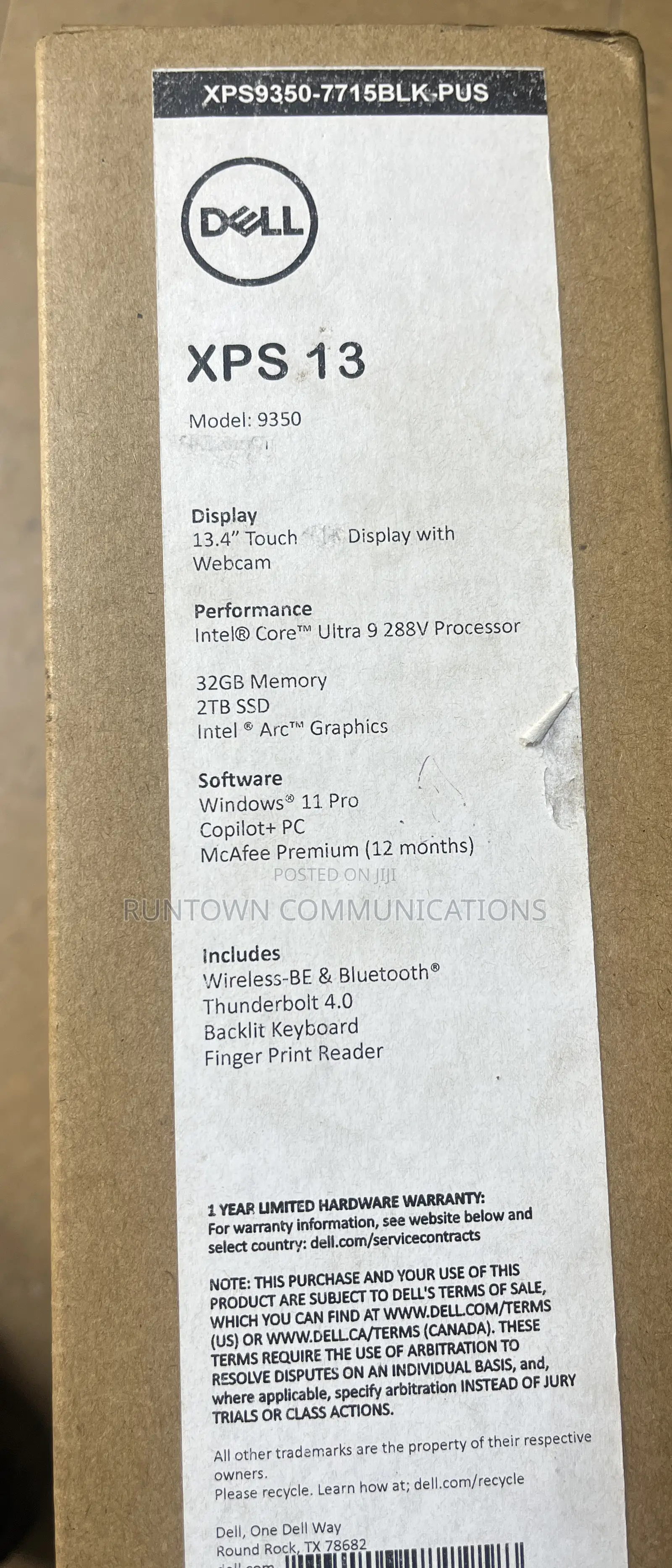 New Laptop Dell XPS 13 32GB Intel Core Ultra 9 SSD 2T