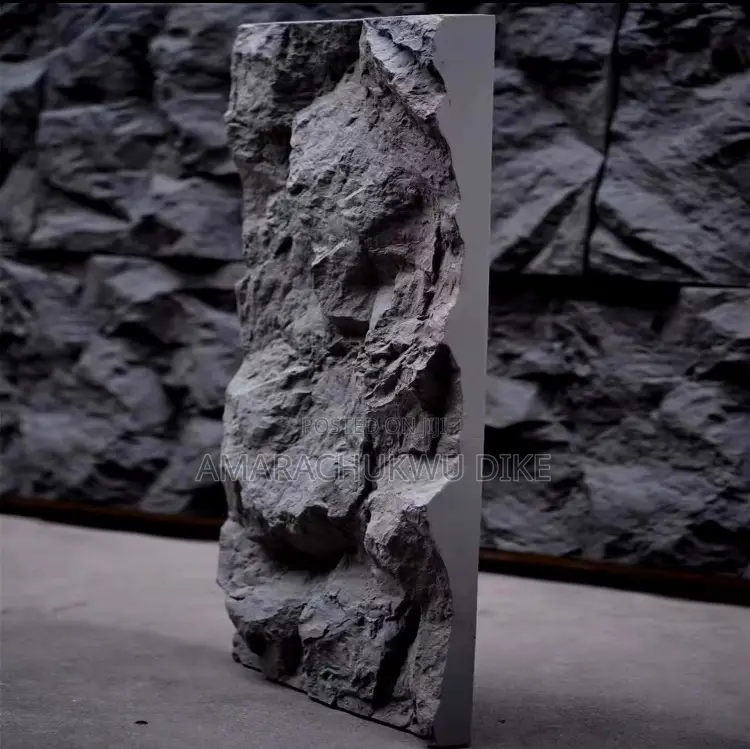 60mm Modern Design Wall Pu Stone Panel Mountain Rock Panel