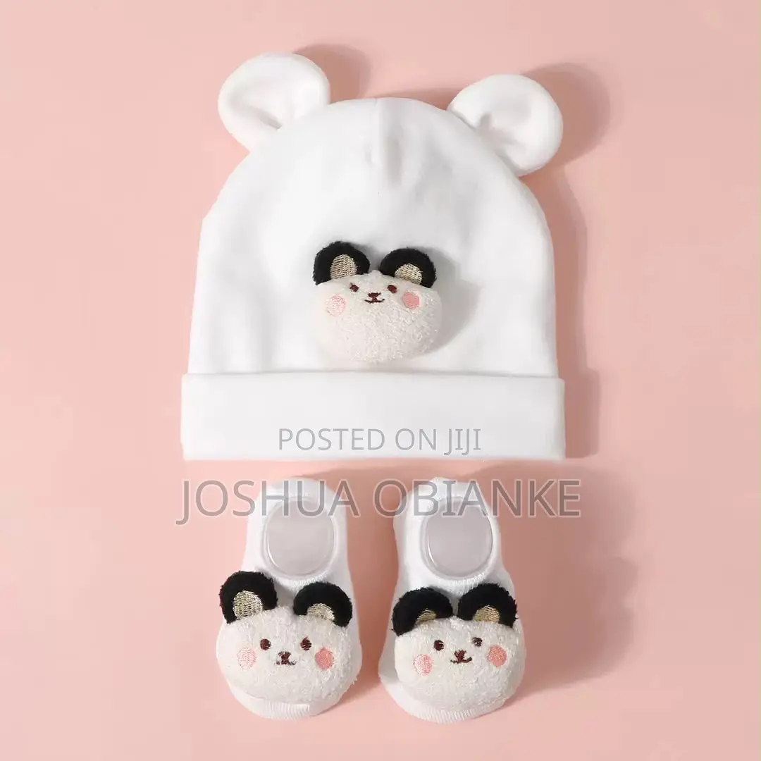 Matching Baby Beanie With Socks Set