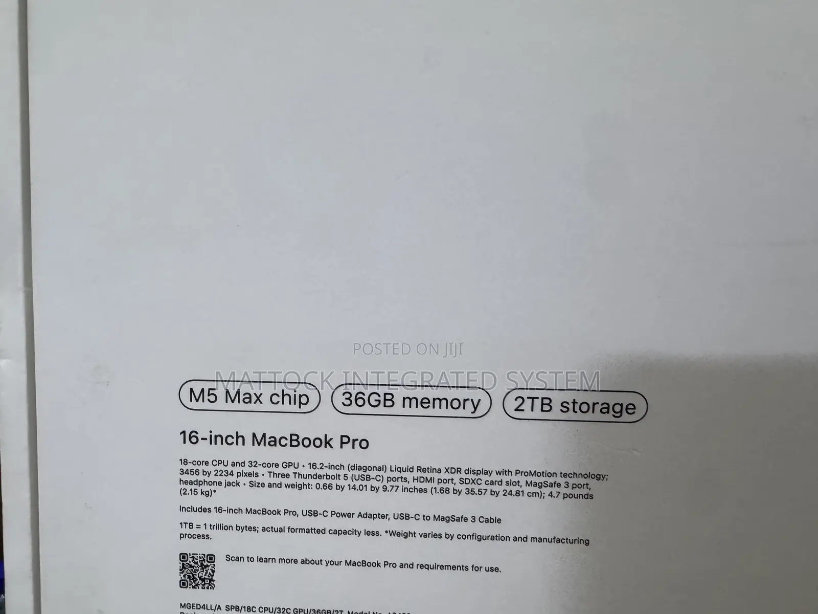 New Laptop Apple MacBook Pro 2026 M5 Max 36GB Apple M5 Pro SSD 1T
