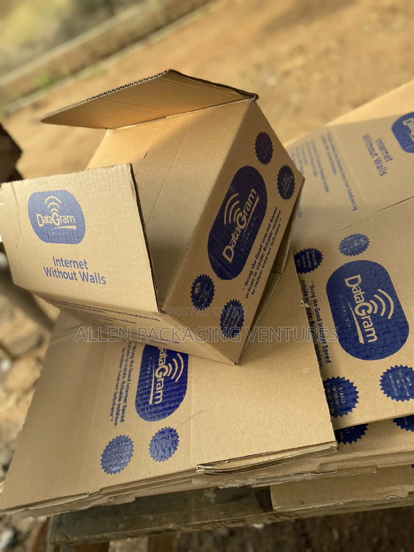 Brown Carton With a Single Colour Printing