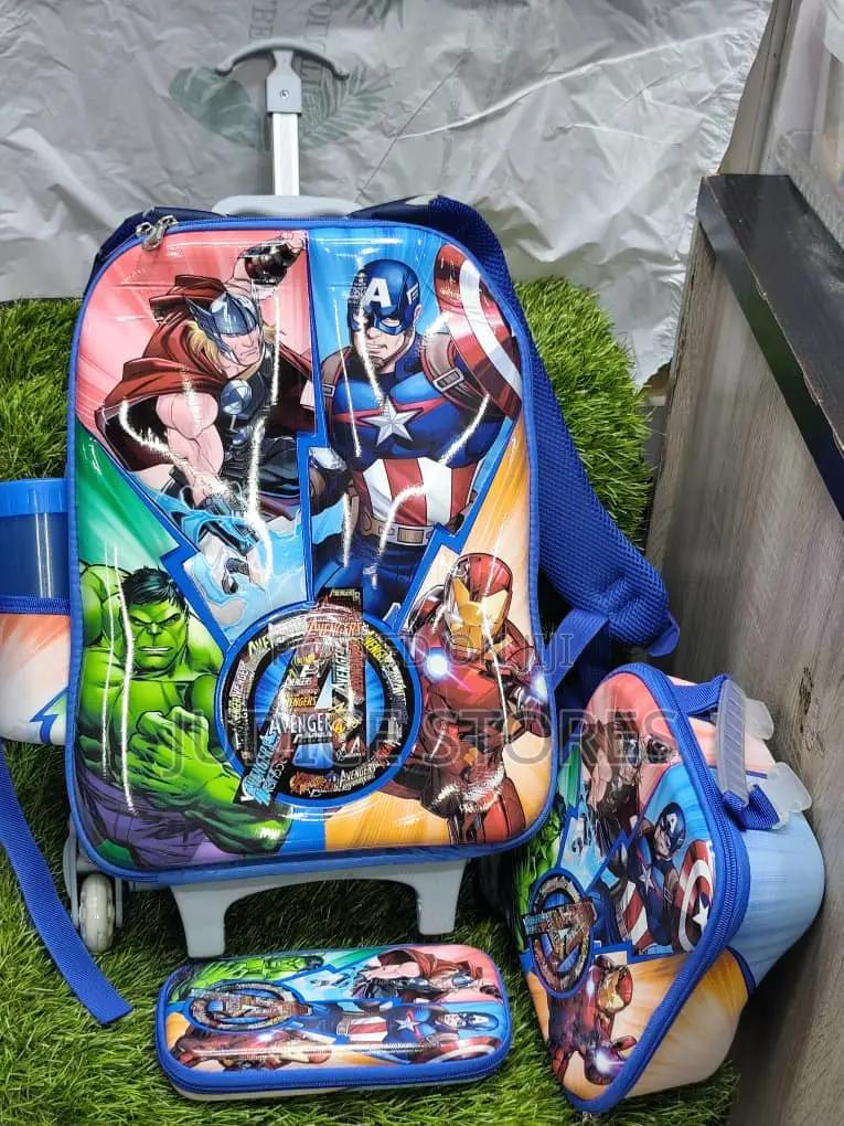 4 in 1 Trolley School Bag 16 Inches With Backing Handle