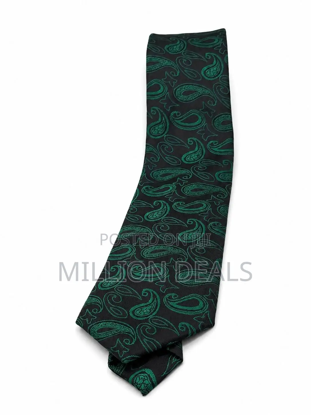 Slim Stylish Green Black Men's NeckTie