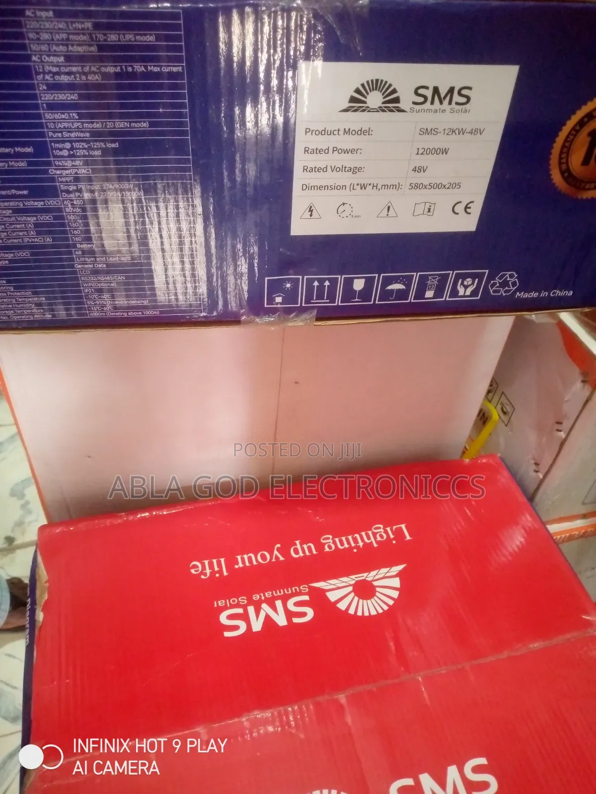 SMS 12kva 48V Hybrid Inverter Heavy -Duty With Inbuilt 120Ah .