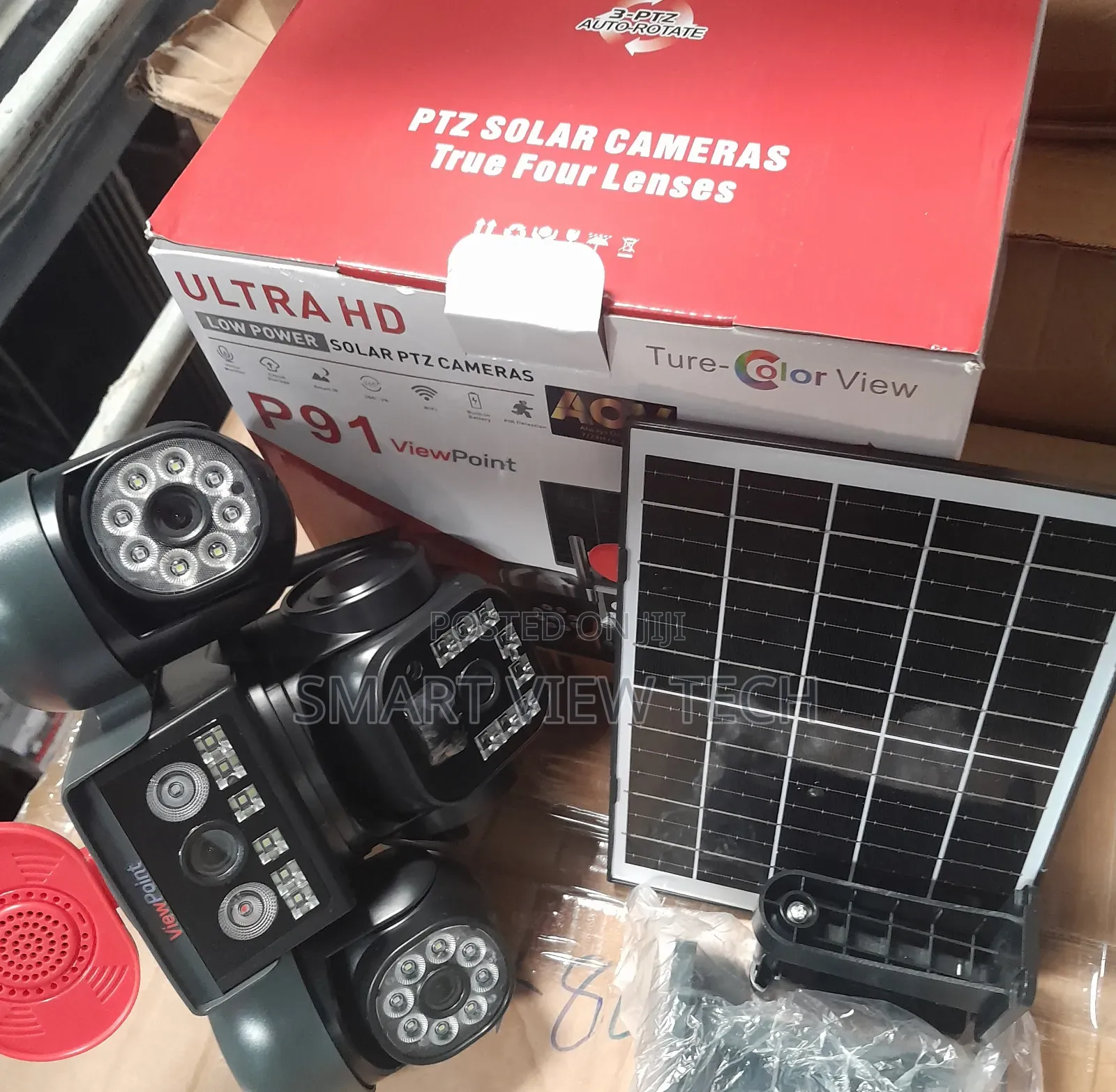 4-Lens AI Solar CCTV Camera – 4G Wireless Security Camera With Solar