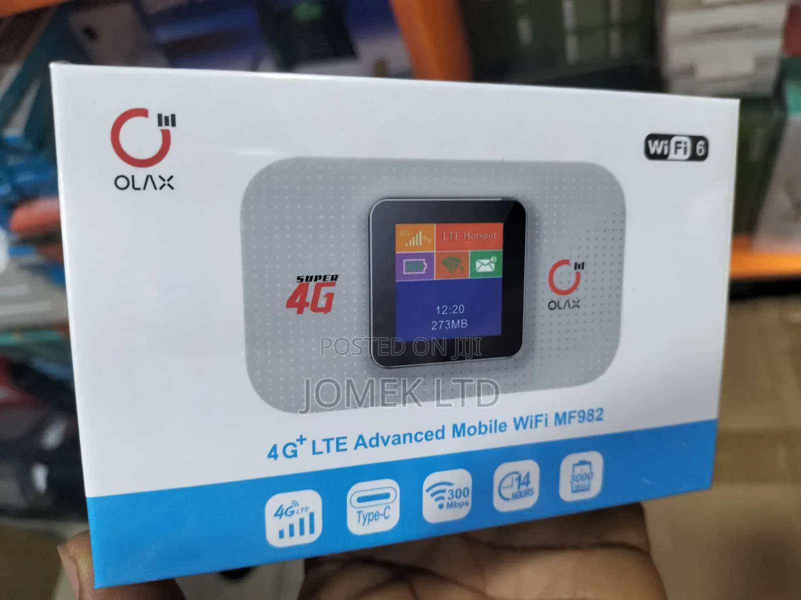 Olax MF982 4G+ LTE Advanced Mobile Wi-Fi Hotspot Router.