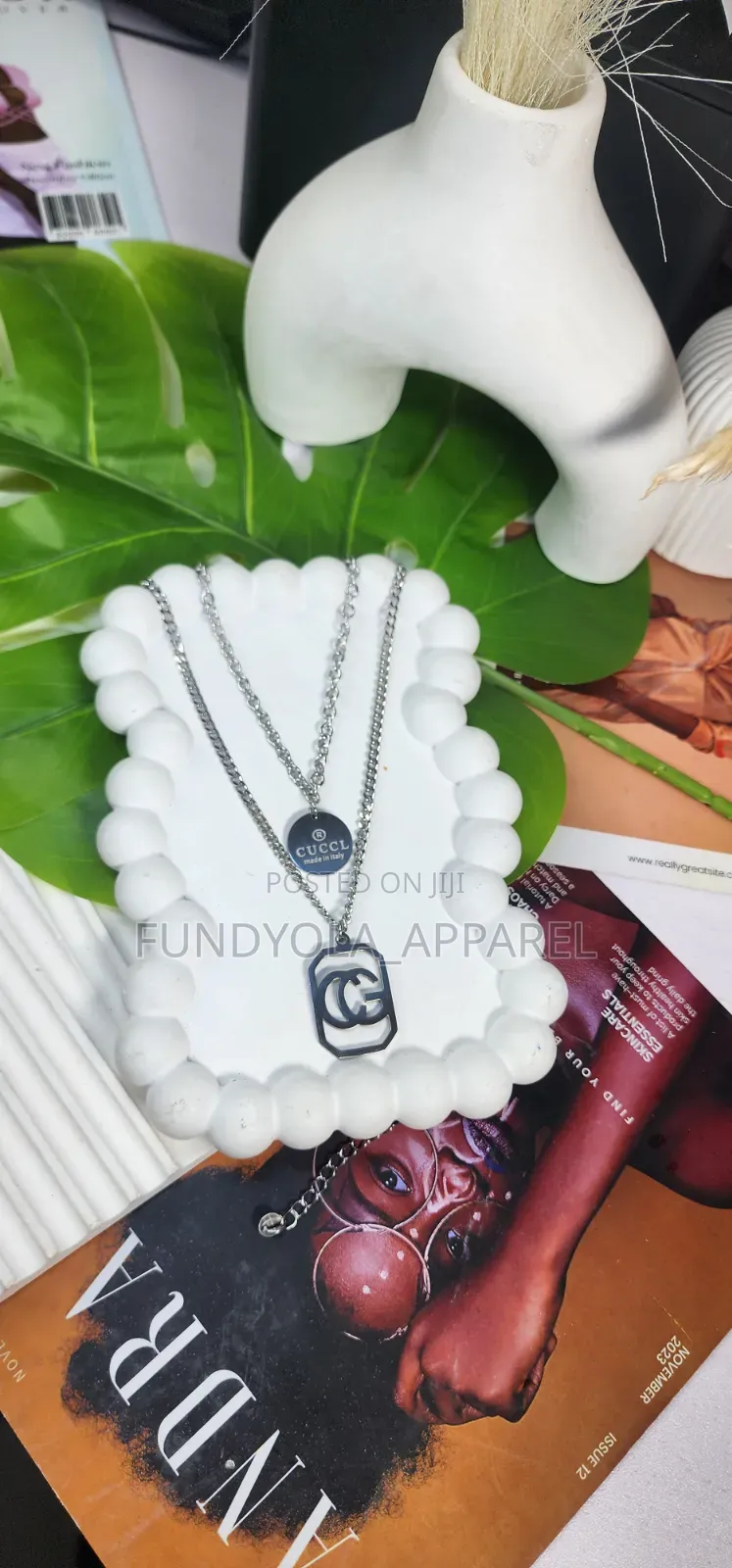 Silver Unisex Layered Necklace