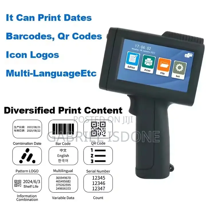 Handheld Inkjet Printer Prints Date, Barcode, Batch Number Image LOGO