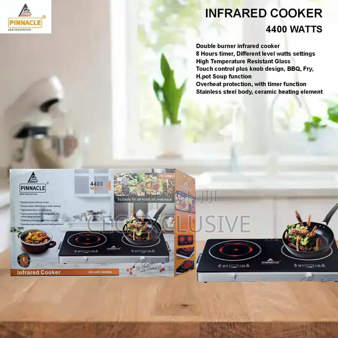 Double Bunner Infrared Low Consumption Cooker