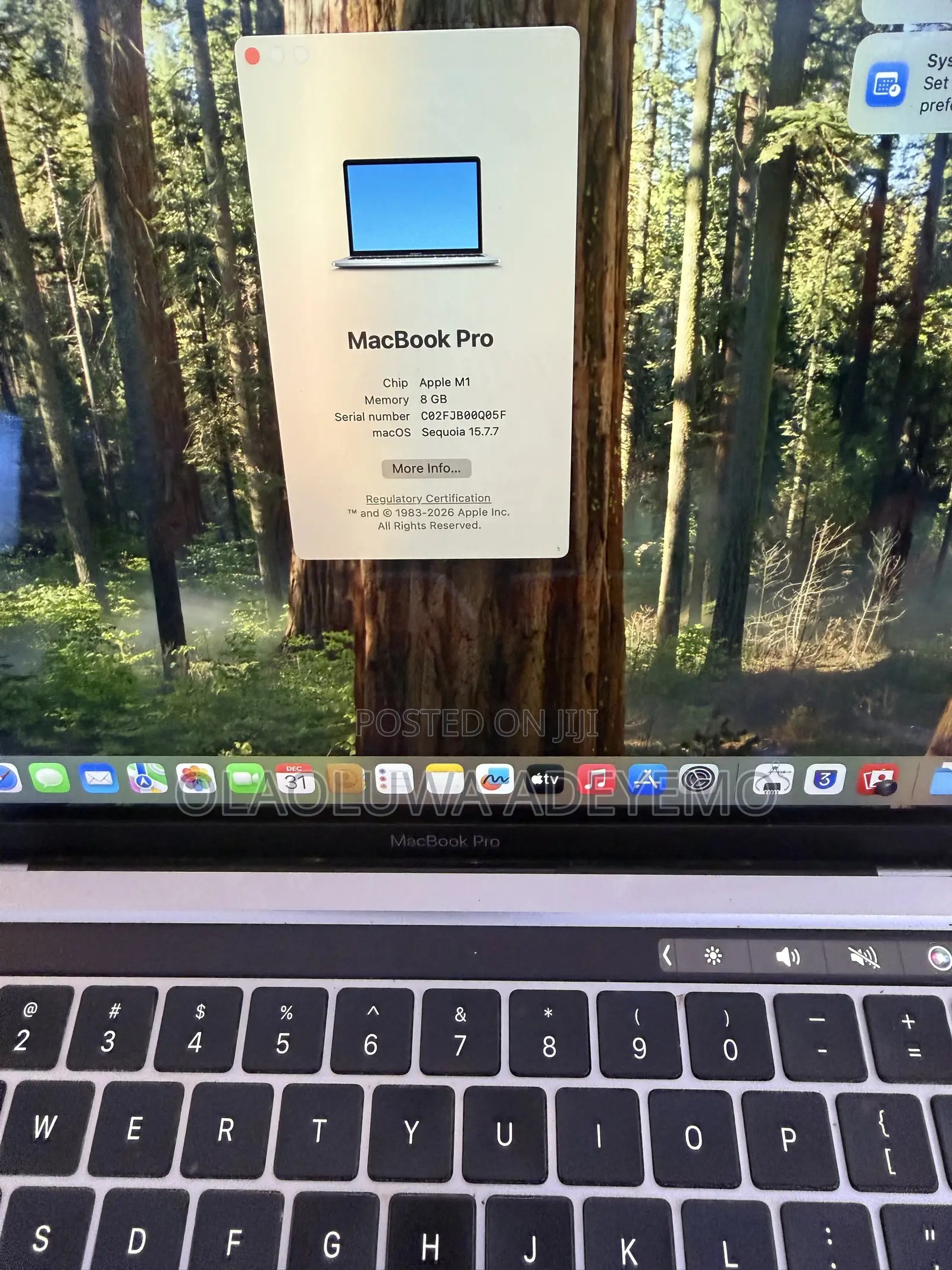 Laptop Apple MacBook Pro 2020 M1 8GB Apple M1 SSD 512GB