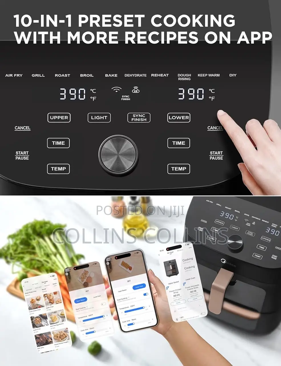 Midea 11L Dual Zone Air Fryer Oven With Wi-Fi Alexa