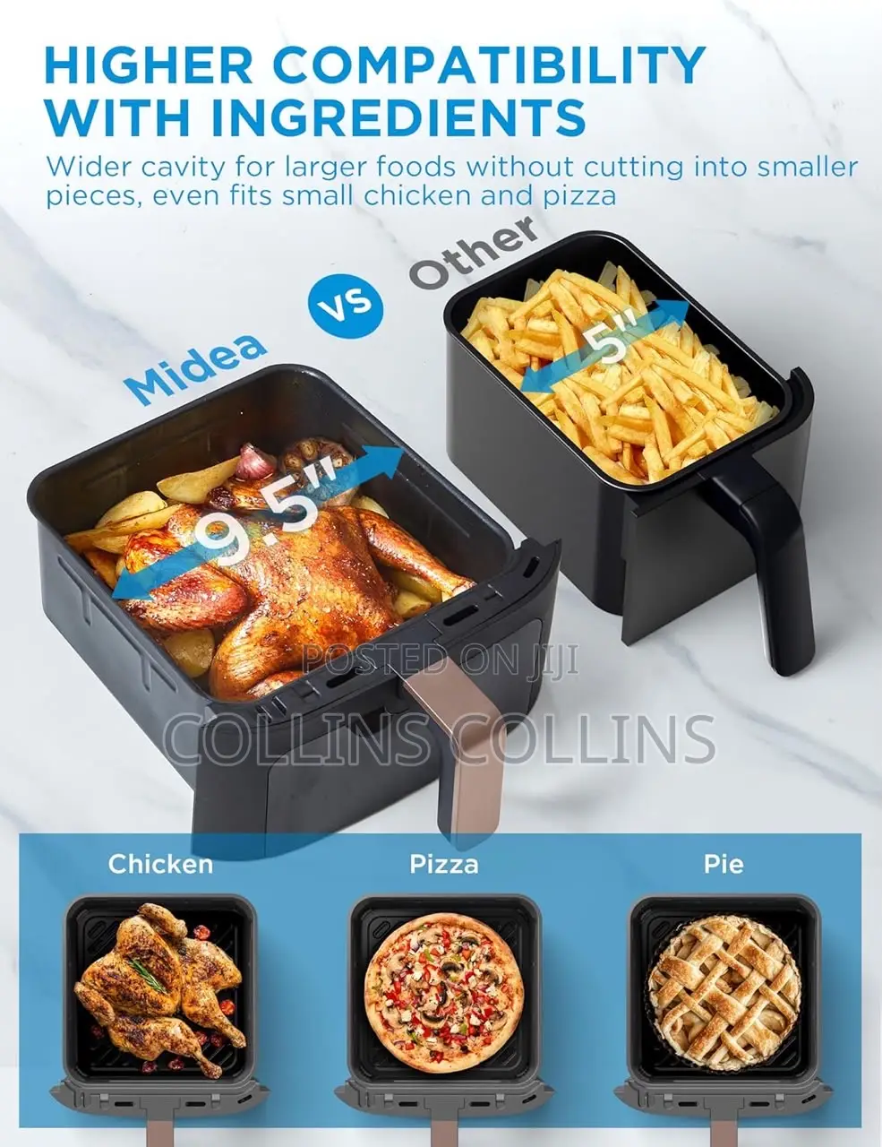 Midea 11L Dual Zone Air Fryer Oven With Wi-Fi Alexa