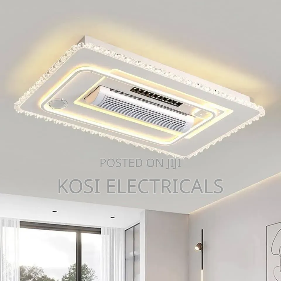 Smart Modern Bladeless LED Ceiling Fan With Light for Bluetooth