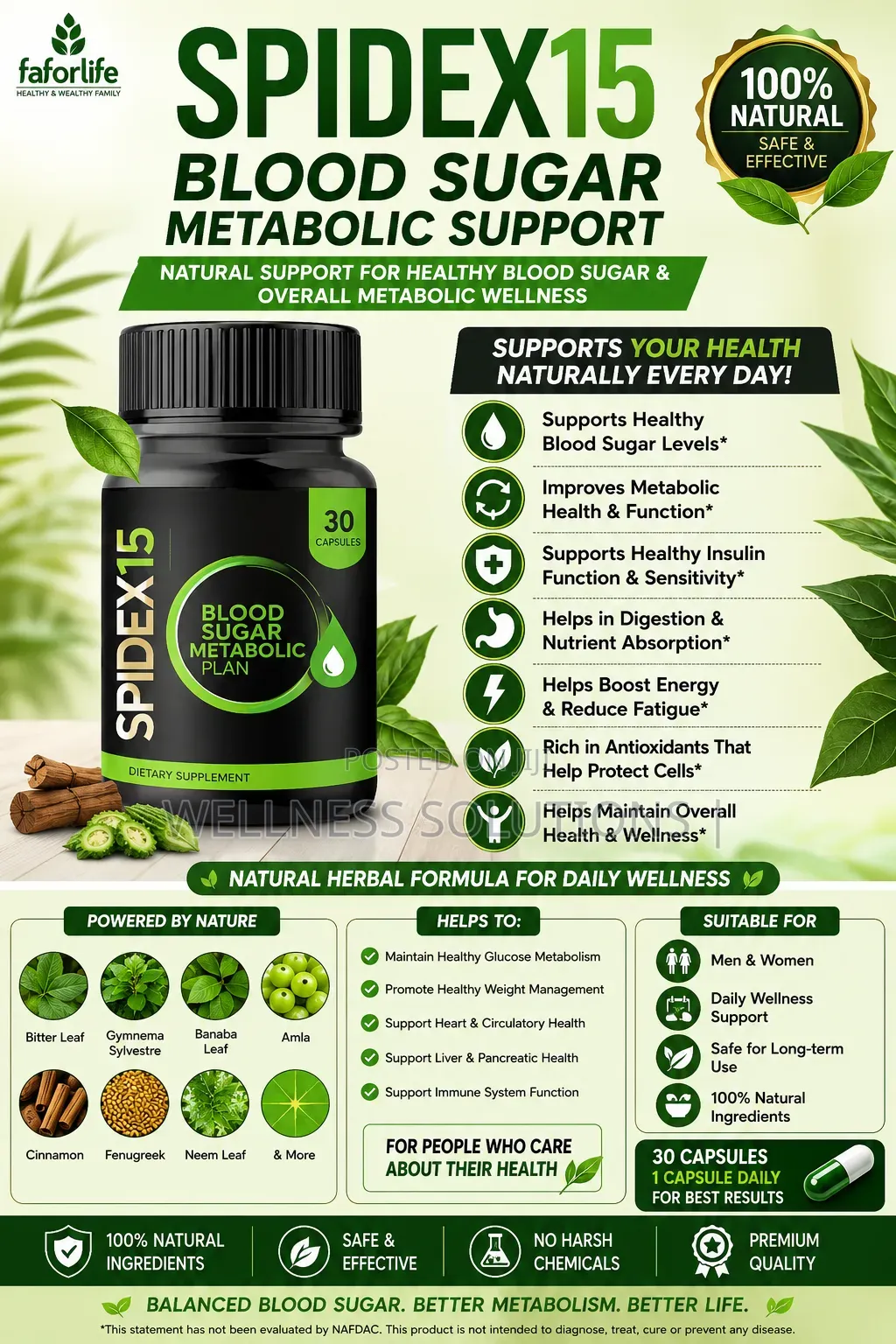 SPIDEX 15 Blood Sugar Metabolic Support