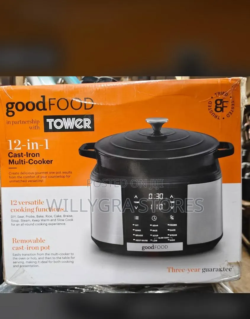Good Food by Tower 12-in-1 Multi Cooker With Cast Iron Pot