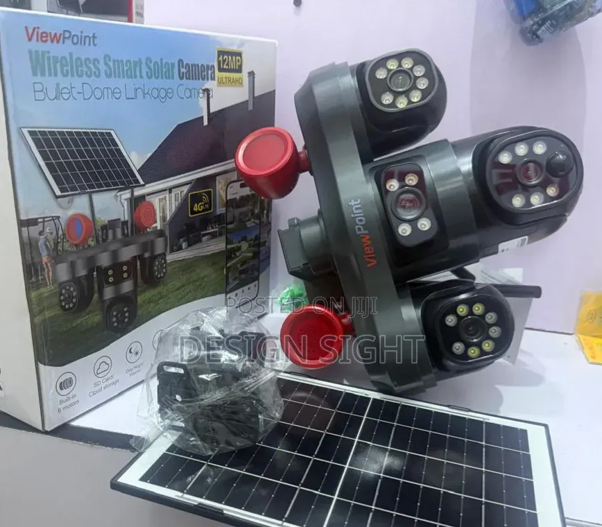 3-Lens Rotating 360 4G Solar Powered Outdoor Security CCTV Camera