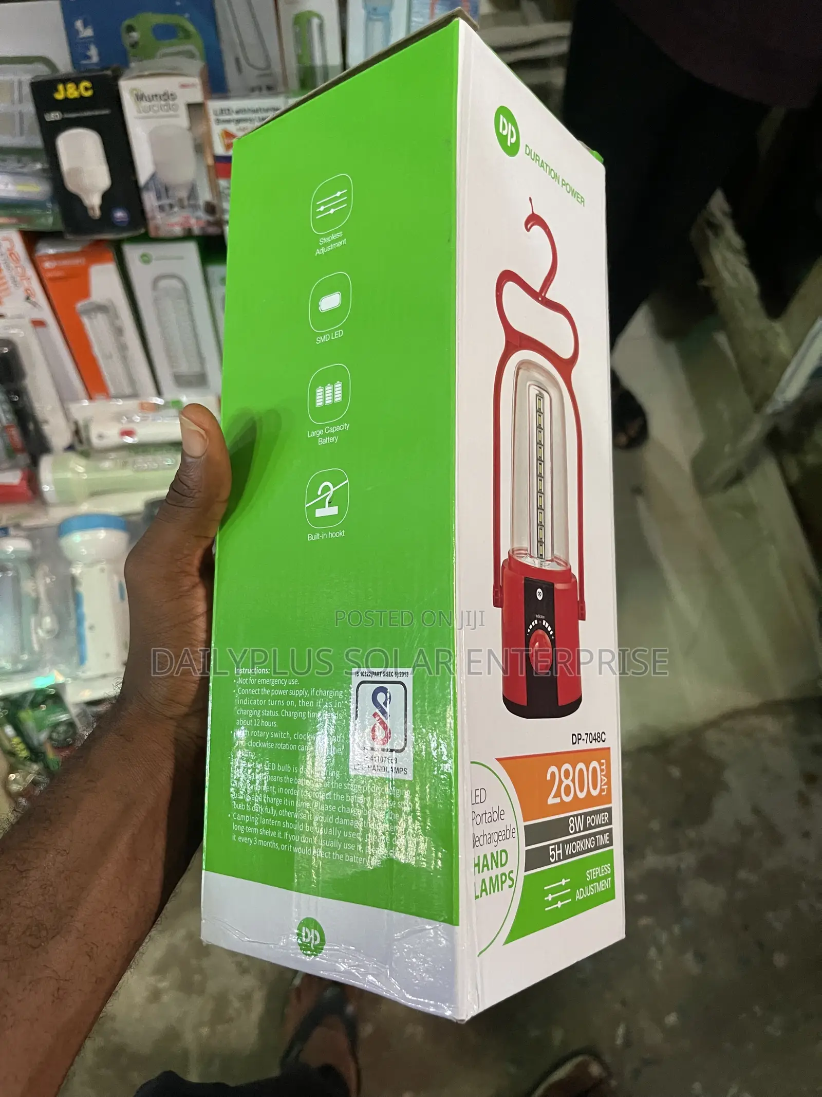 DP 2800mah LED Portable Rechargeable Hand Lamp