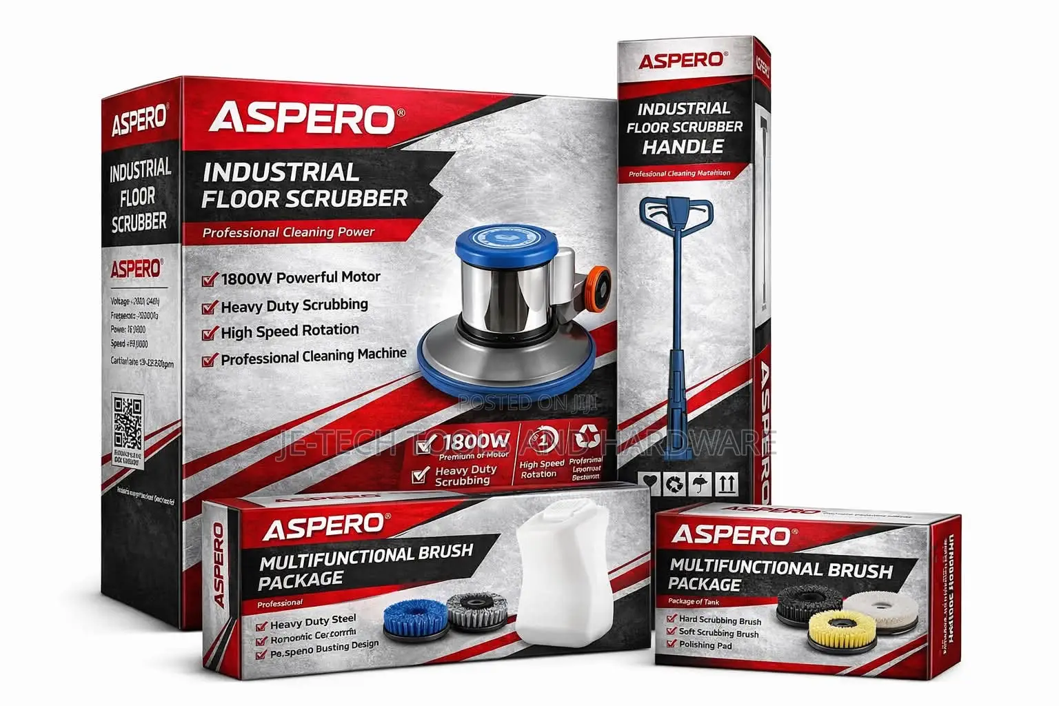 Aspero 17-Inch Industrial Floor Scrubber