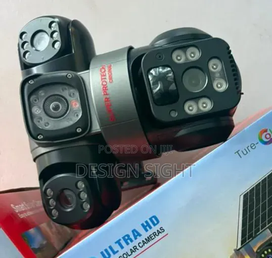 Solar Powered Auto Tracking Complete 3 Lens CCTV Camera Ultra HD