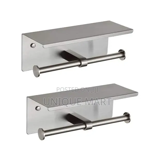 Quality Wall Mounted Anti-Rust Double Tissue Paper Holder With Shelf