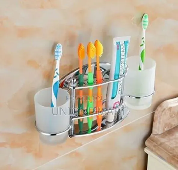 Stainless Wall Mounted Tooth Brush, Toothpaste Tube and Cup Hoders