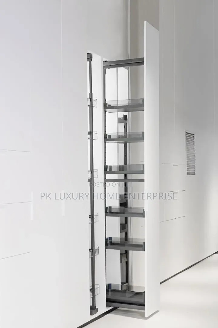 Glass Pull-Out Pantry Storage System