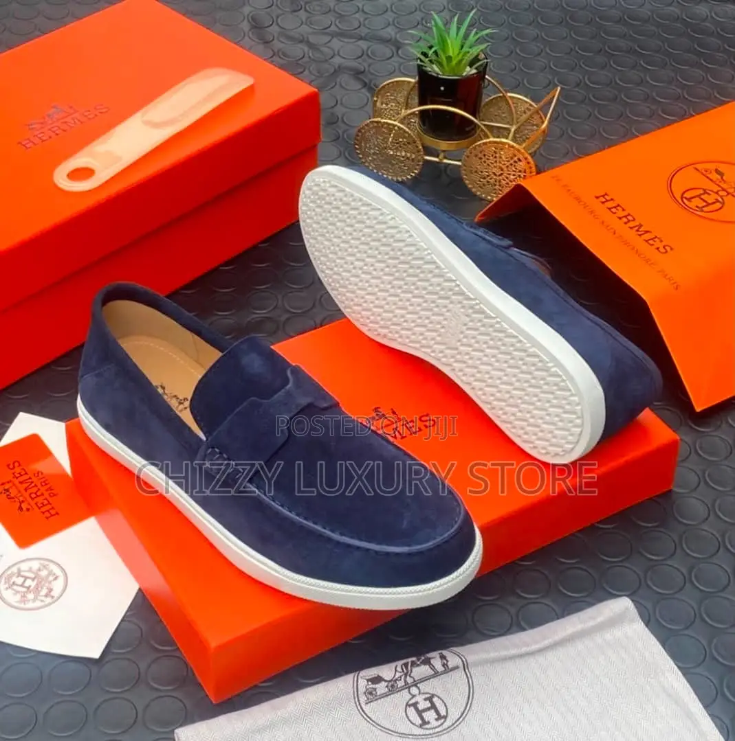 Hermes Quality Luxury Men Suede Shoe