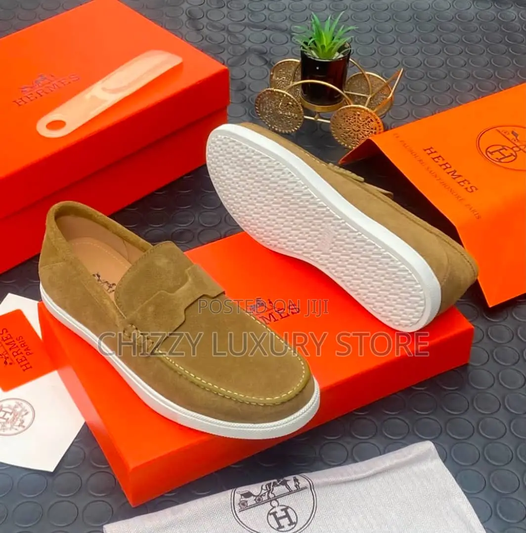 Hermes Quality Luxury Men Suede Shoe